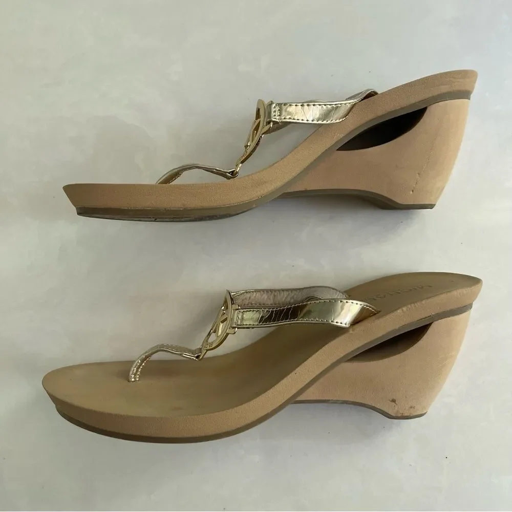 Michael Kors Metallic Gold Wedge Sandals